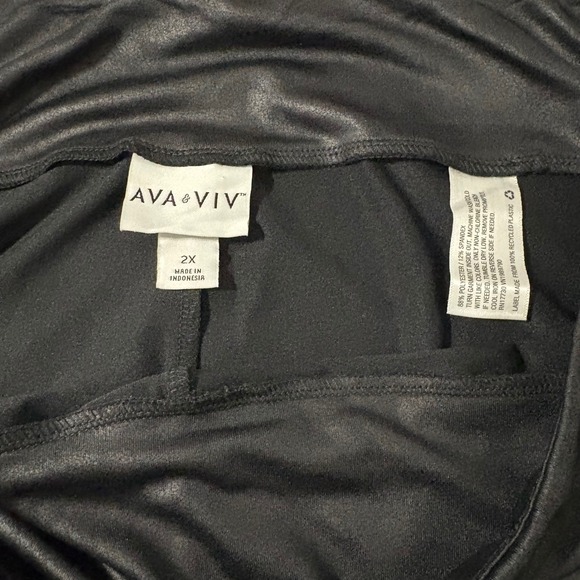 Ava & Viv Faux Leather Leggings Black 2XEdgy Sexy New - Picture 6 of 11